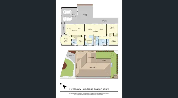 Floorplan of Homely house listing, 4 Delhuntly Rise, Narre Warren South VIC 3805