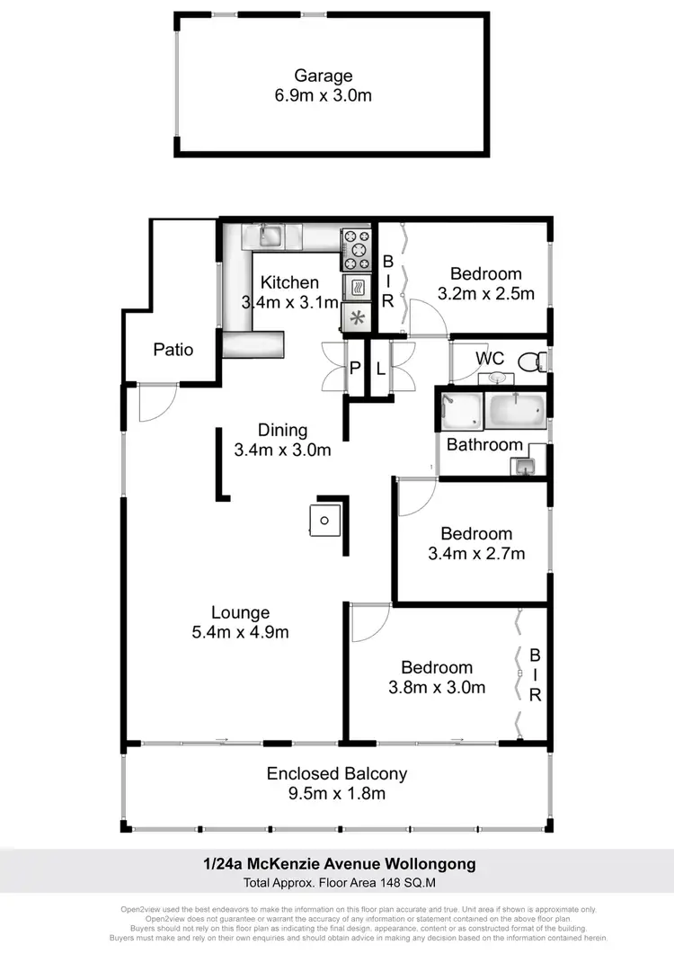 Floorplan of Homely unit listing, 1/24A Mckenzie Avenue, Wollongong NSW 2500