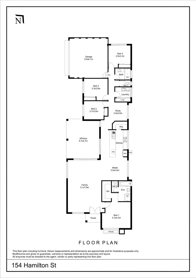 Floorplan of Homely house listing, 154 Hamilton Street, Queens Park WA 6107