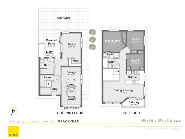 Floorplan of Homely townhouse listing, 35/316 Long Street East, Graceville QLD 4075