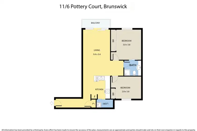 Floorplan of Homely apartment listing, 11/6 Pottery Court, Brunswick VIC 3056