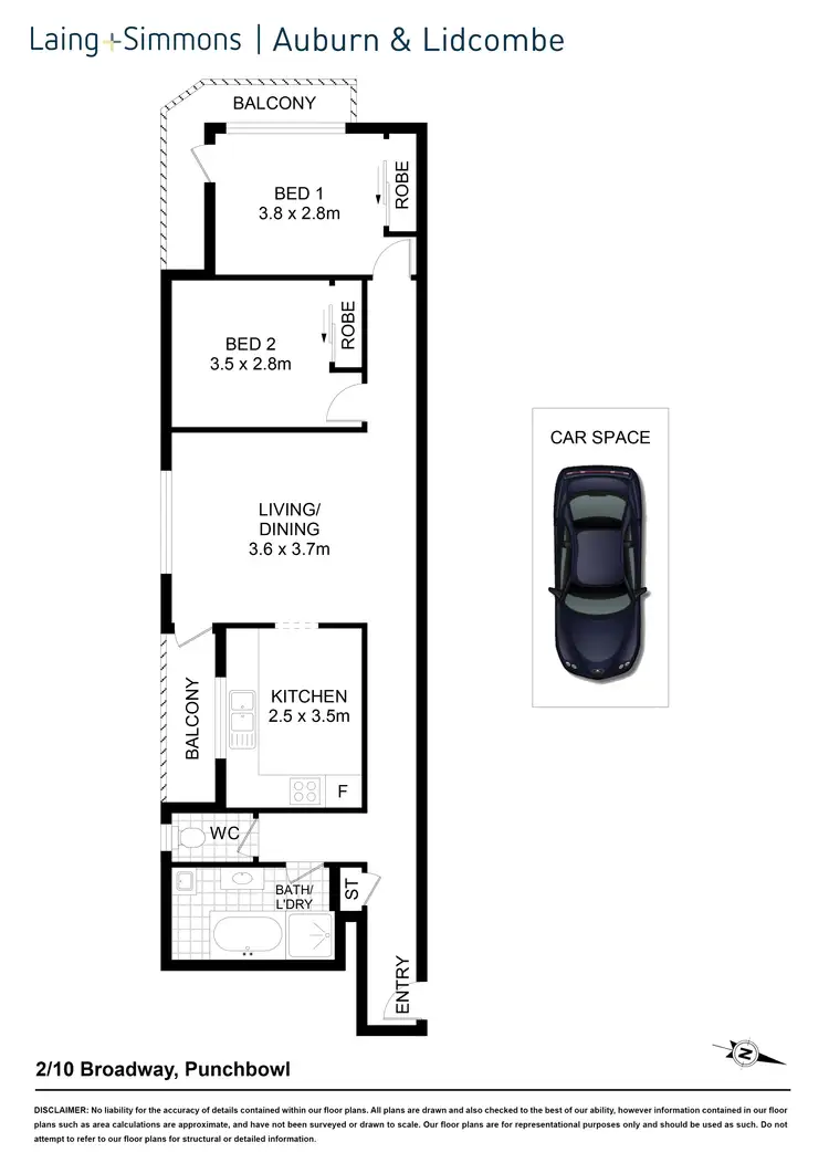 Floorplan of Homely apartment listing, 2/10 Broadway, Punchbowl NSW 2196