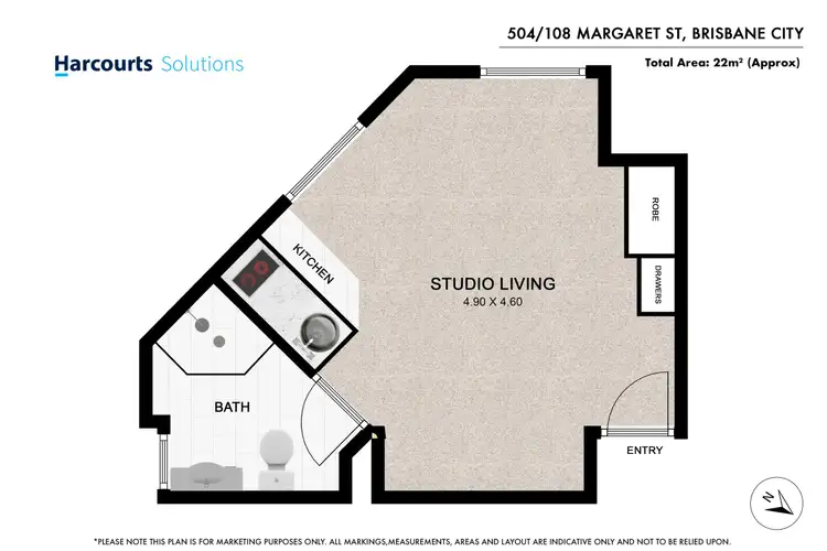 Floorplan of Homely apartment listing, 504/108 Margaret Street, Brisbane City QLD 4000