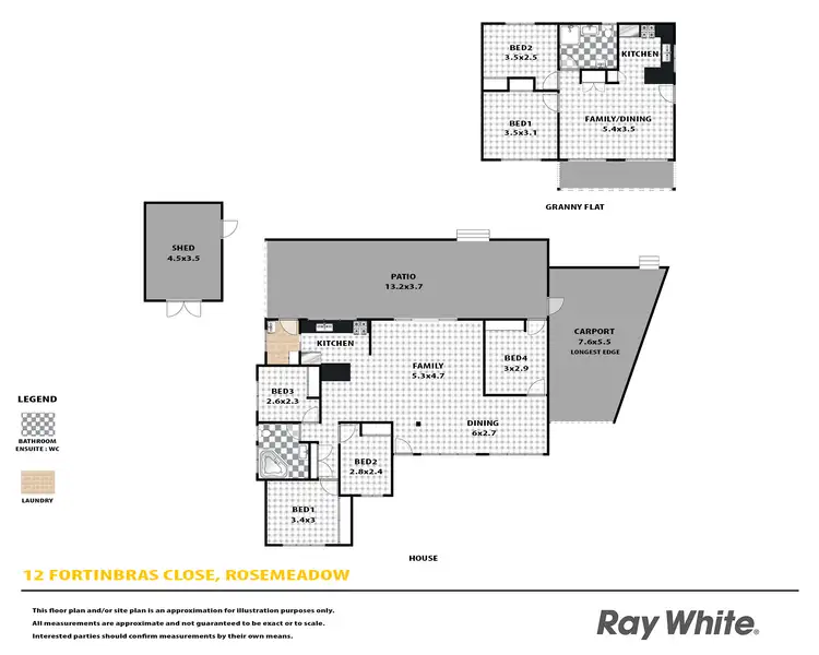 Floorplan of Homely house listing, 12 & 12B Fortinbras Close, Rosemeadow NSW 2560