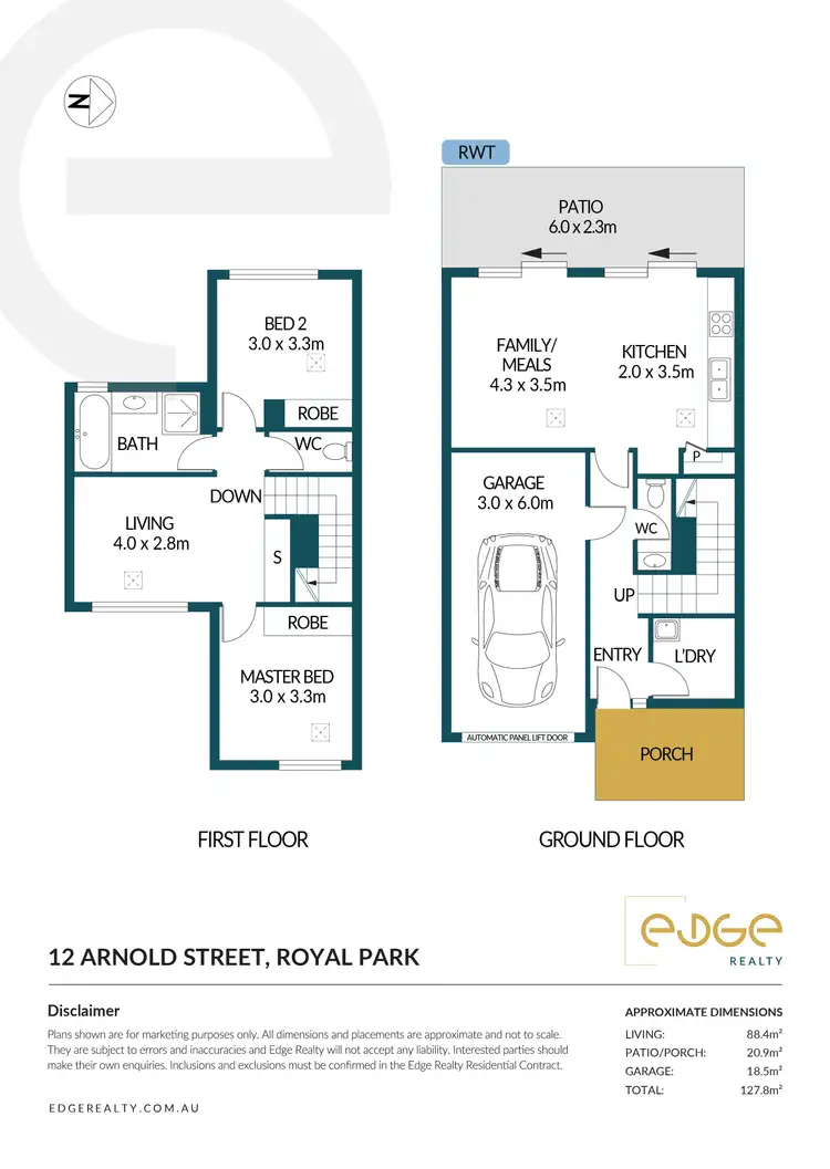 Floorplan of Homely townhouse listing, 12 Arnold Street, Royal Park SA 5014