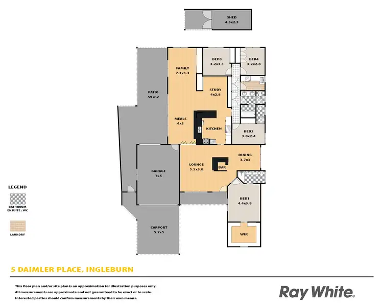 Floorplan of Homely house listing, 5 Daimler Place, Ingleburn NSW 2565
