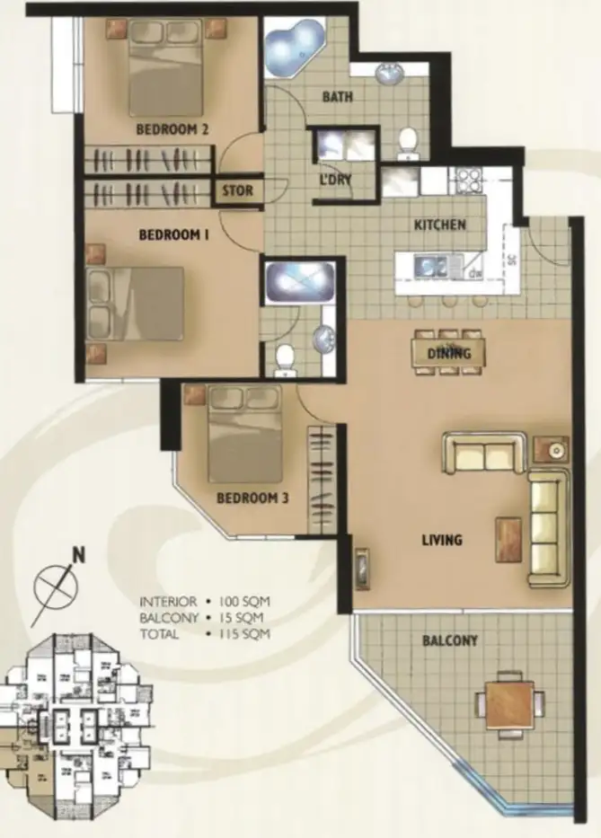 Floorplan of Homely apartment listing, 4101/70 Mary Street, Brisbane City QLD 4000