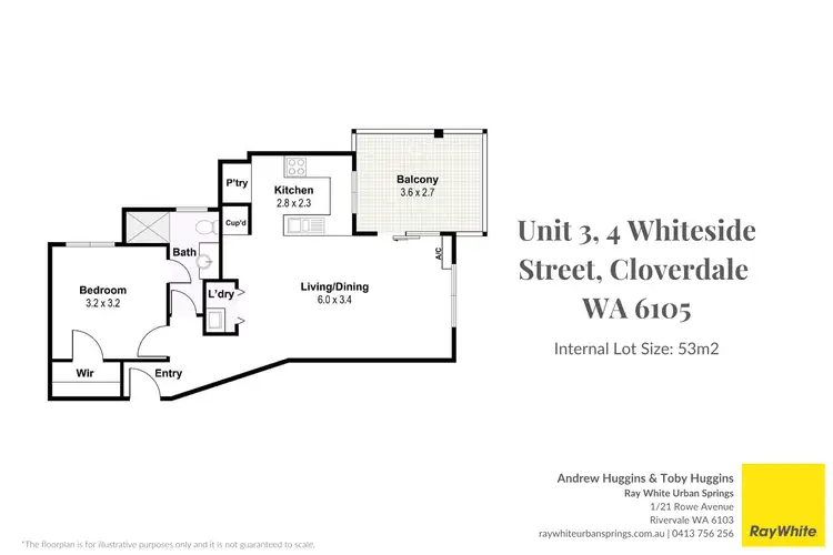 Floorplan of Homely unit listing, 3/4 Whiteside Street, Cloverdale WA 6105