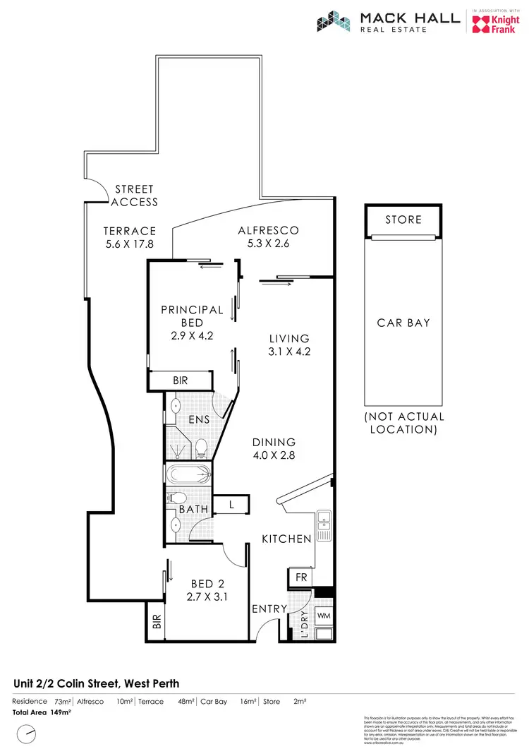 Floorplan of Homely apartment listing, 2/2 Colin Street, West Perth WA 6005