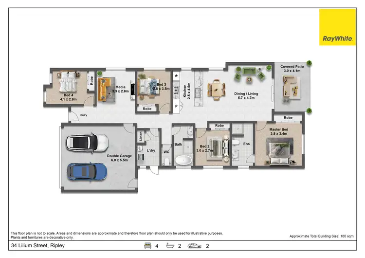 Floorplan of Homely house listing, 34 Lilium Street, Ripley QLD 4306