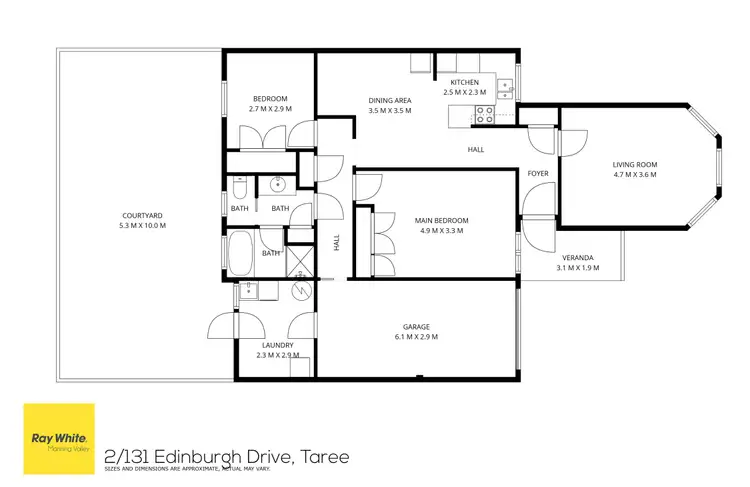 Floorplan of Homely villa listing, 2/131 Edinburgh Drive, Taree NSW 2430