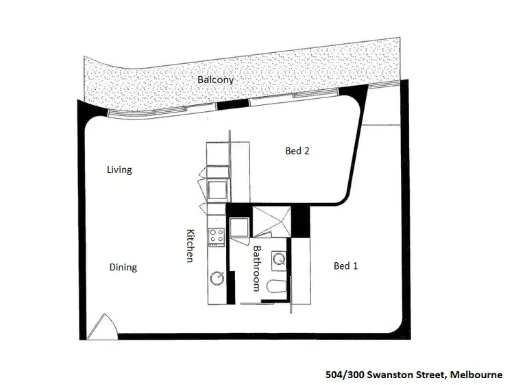 Floorplan of Homely apartment listing, 504/300 Swanston Street, Melbourne VIC 3000