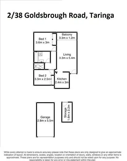 Floorplan of Homely unit listing, 2/38 Goldsbrough Road, Taringa QLD 4068