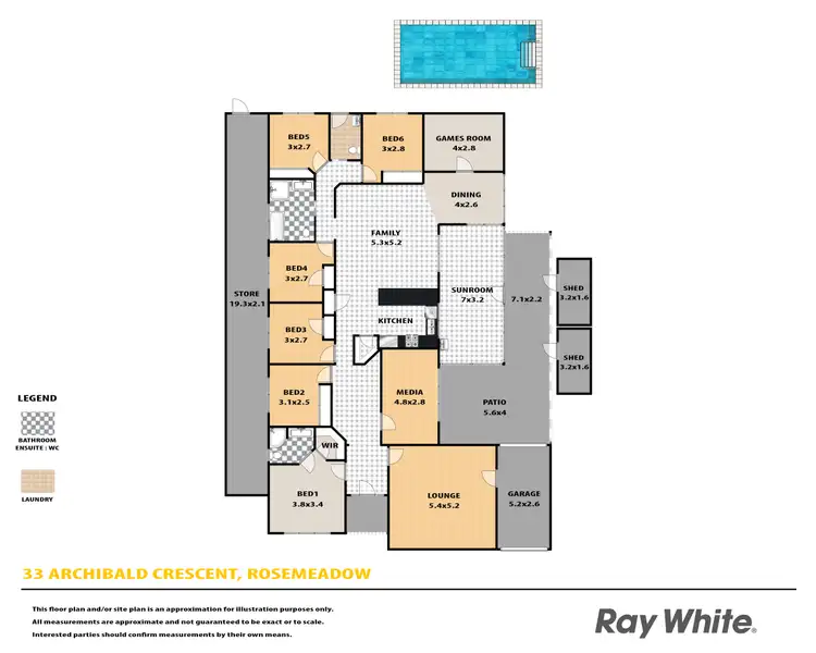 Floorplan of Homely house listing, 33 Archibald Crescent, Rosemeadow NSW 2560