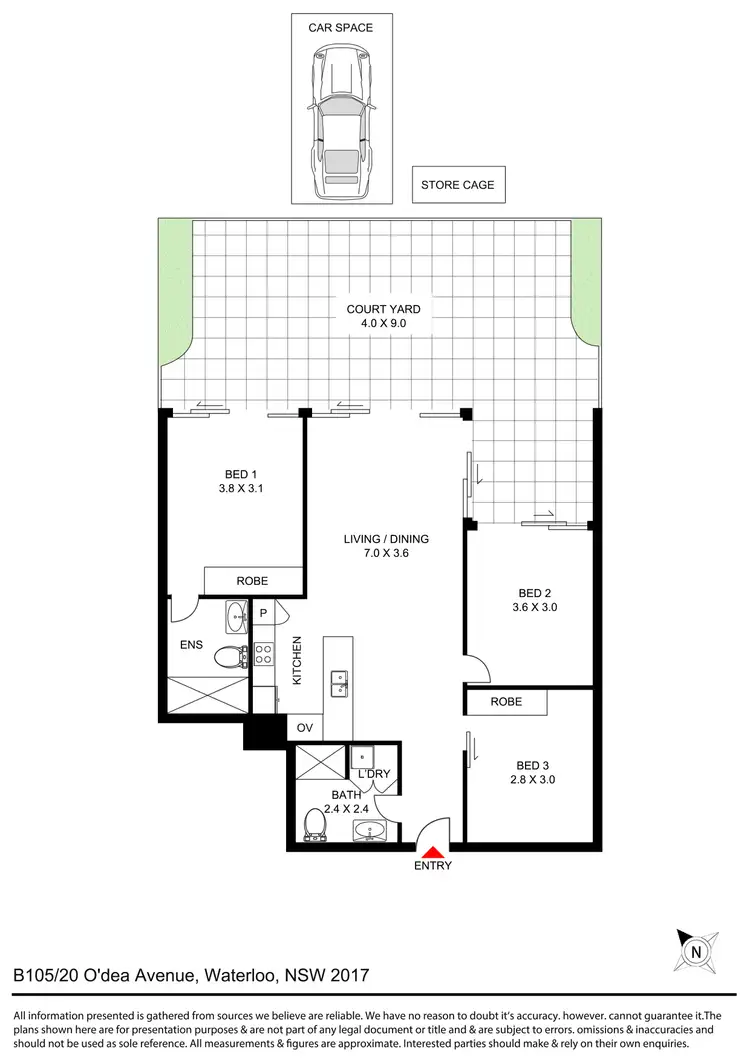 Floorplan of Homely apartment listing, 105D/19 Dunkerley Place, Waterloo NSW 2017