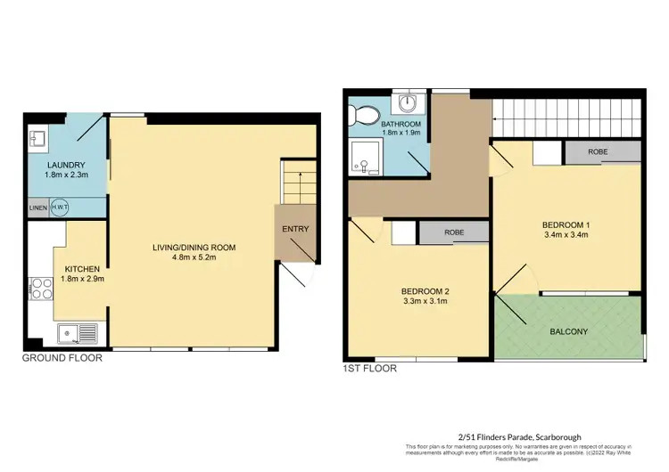 Floorplan of Homely unit listing, 2/51 Flinders Parade, Scarborough QLD 4020
