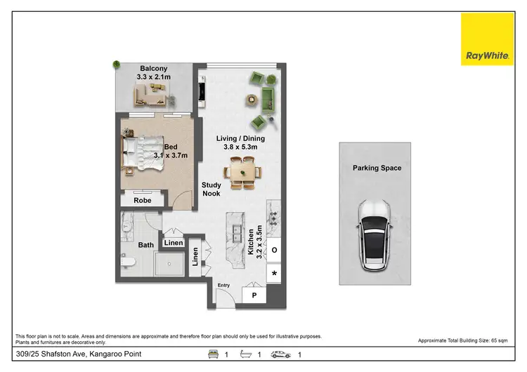 Floorplan of Homely apartment listing, 309/25 Shafston Avenue, Kangaroo Point QLD 4169