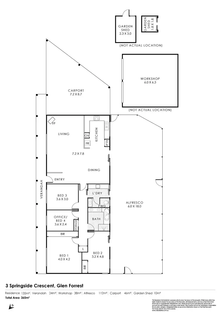 Floorplan of Homely house listing, 3 Springside Crescent, Glen Forrest WA 6071