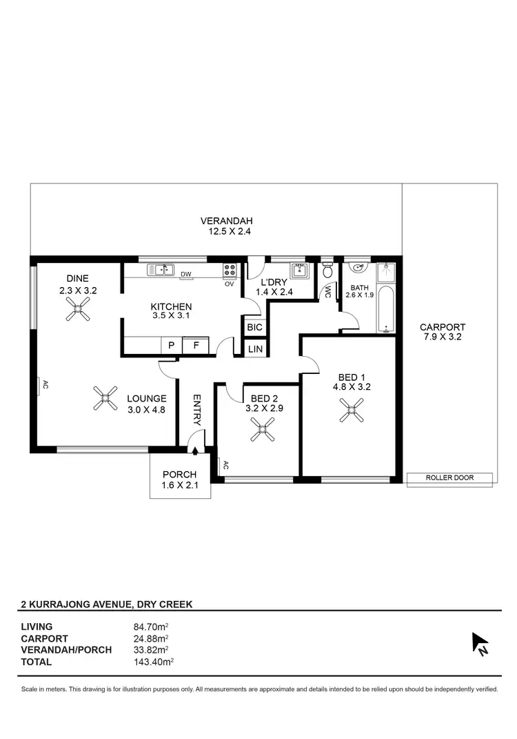 Floorplan of Homely house listing, 2 Kurrajong Avenue, Dry Creek SA 5094