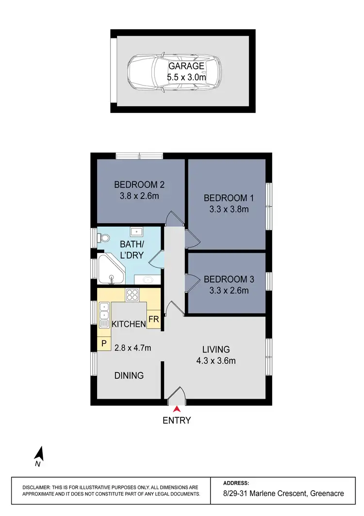 Floorplan of Homely unit listing, 8/29-31 Marlene Crescent, Greenacre NSW 2190