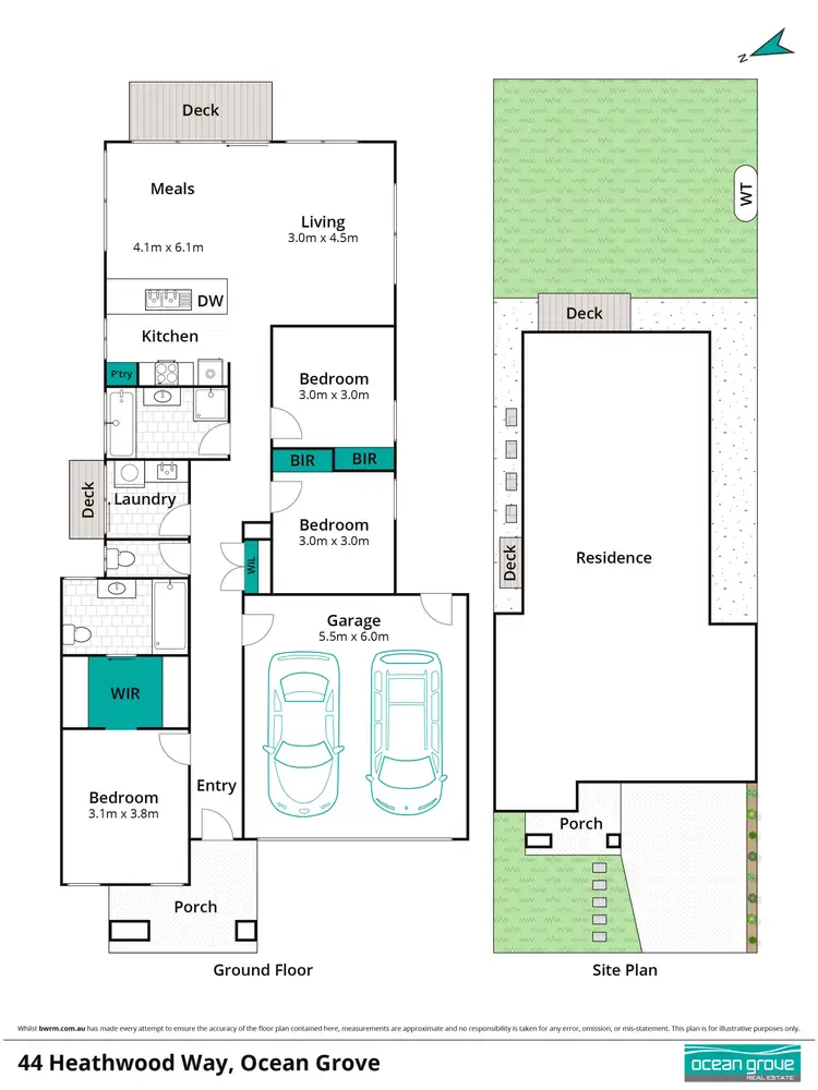 Floorplan of Homely house listing, 44 Heathwood Way, Ocean Grove VIC 3226
