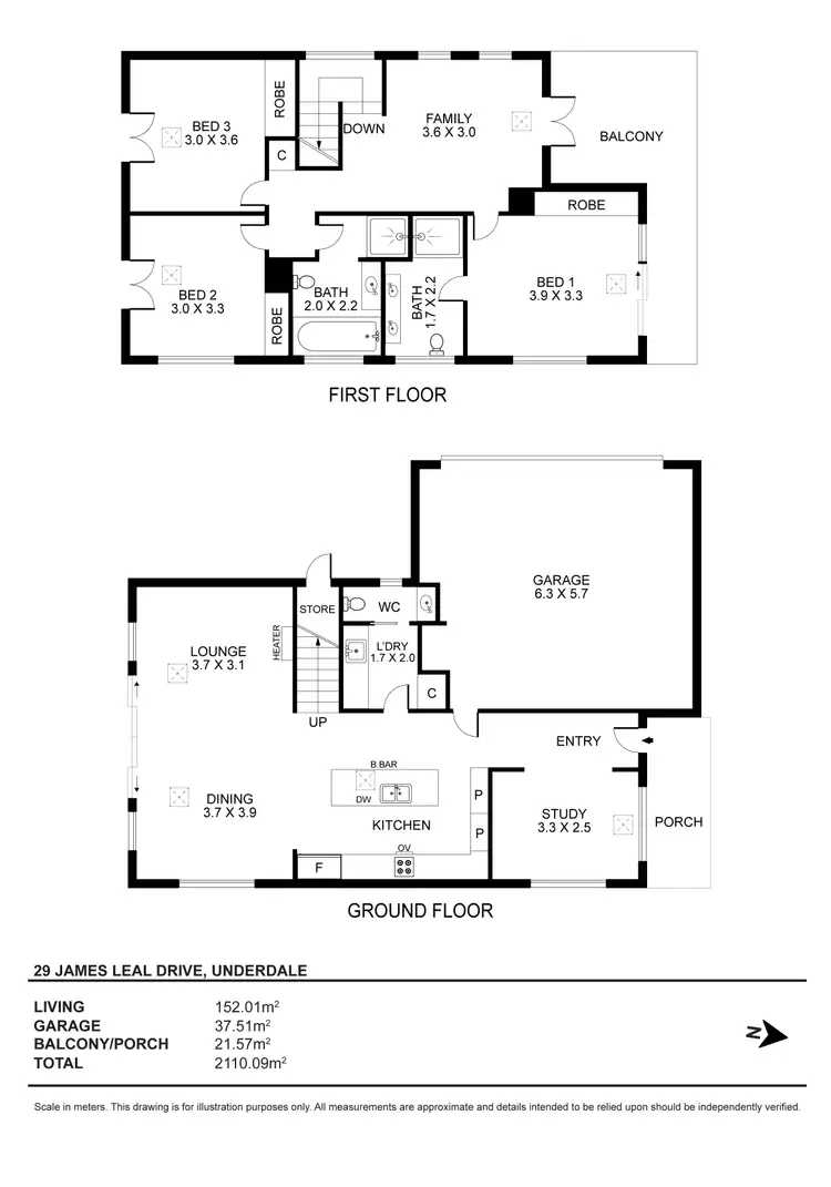 Floorplan of Homely house listing, 29 James Leal Drive, Underdale SA 5032