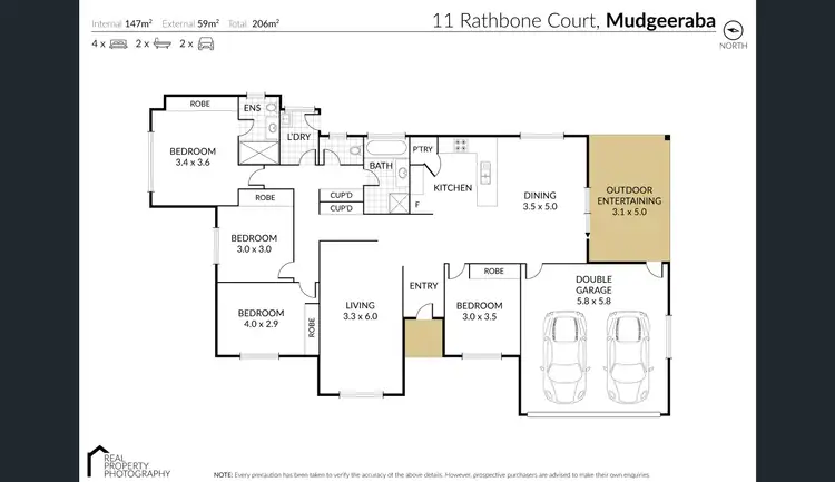 Floorplan of Homely house listing, 11 Rathbone Court, Mudgeeraba QLD 4213