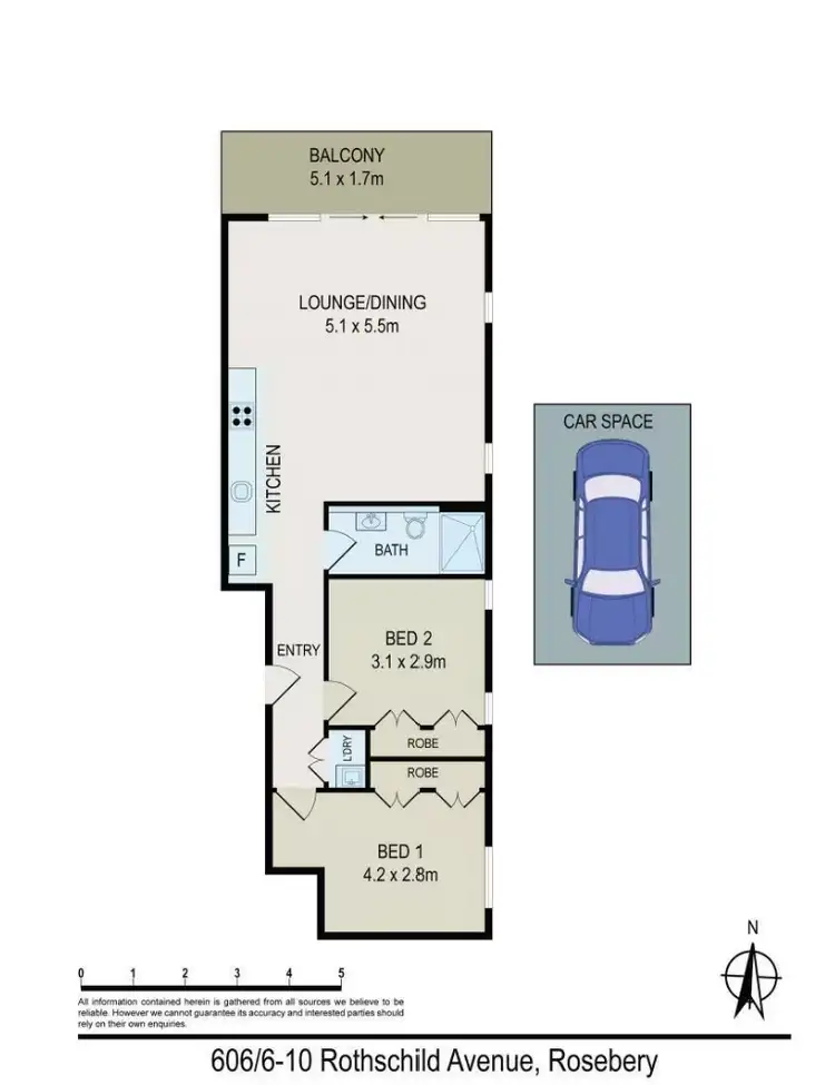 Floorplan of Homely apartment listing, 406/6-10 Rothschild Ave, Rosebery NSW 2018