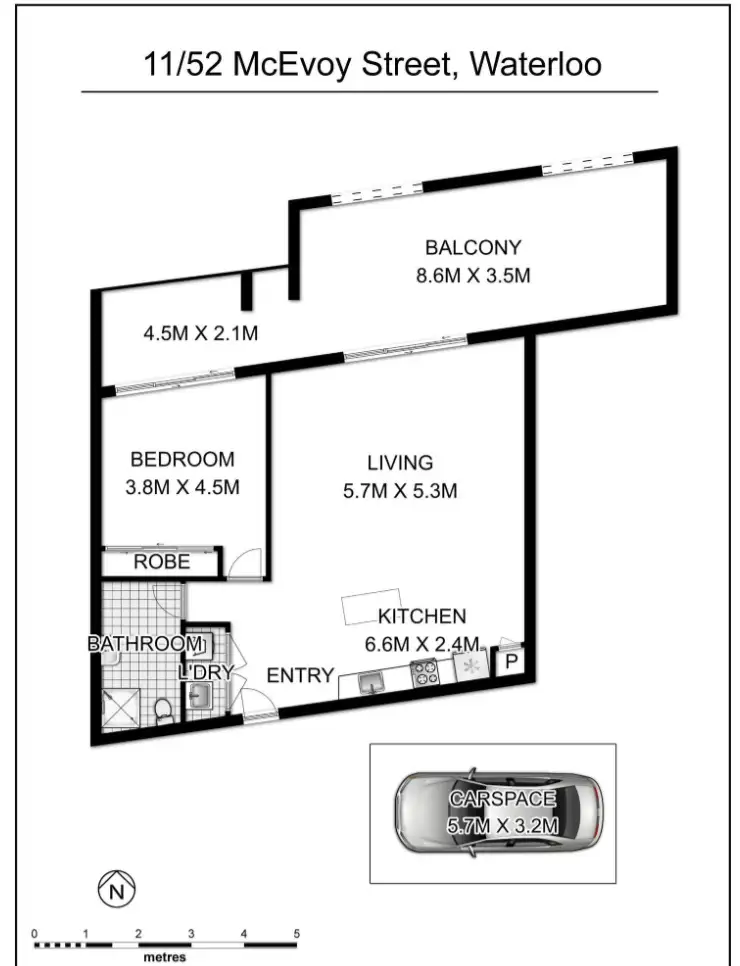Floorplan of Homely apartment listing, 11/52-54 McEvoy Street, Waterloo NSW 2017