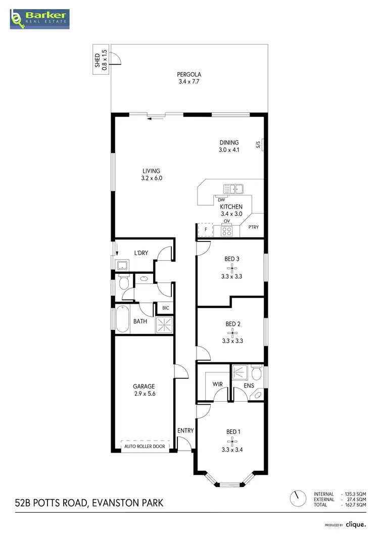 Floorplan of Homely house listing, 52B Potts Road, Evanston Park SA 5116