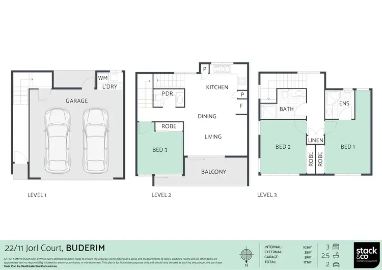 Floorplan of Homely townhouse listing, 22/11 Jorl Court, Buderim QLD 4556