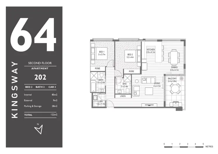 Floorplan of Homely apartment listing, 202/64 Kingsway, Cronulla NSW 2230