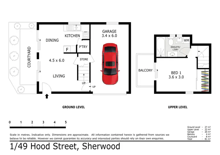 Floorplan of Homely townhouse listing, 1/49 Hood Street, Sherwood QLD 4075