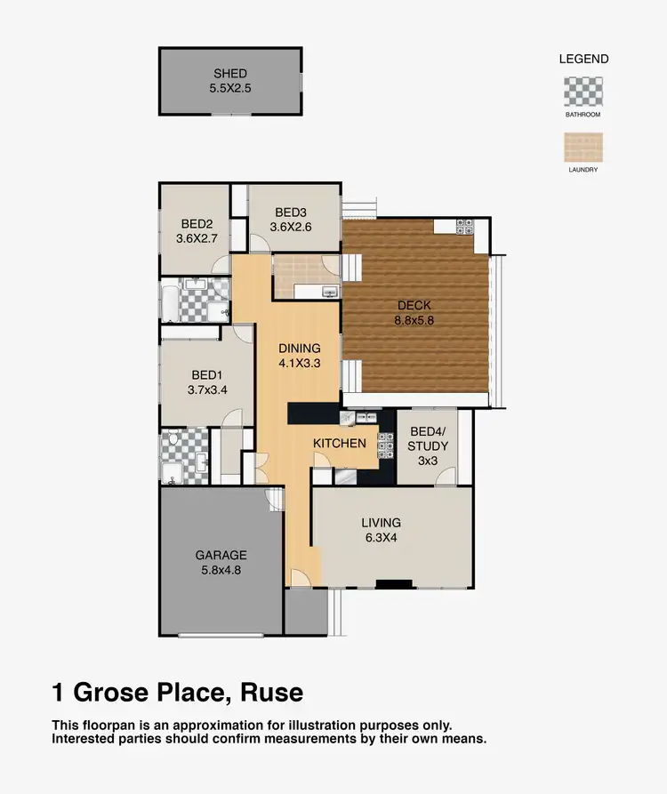 Floorplan of Homely house listing, 1 Grose Place, Ruse NSW 2560