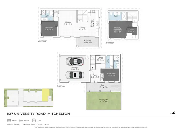 Floorplan of Homely townhouse listing, 1/27 University Road, Mitchelton QLD 4053