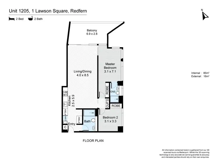 Floorplan of Homely apartment listing, 1205/1A Lawson Square, Redfern NSW 2016