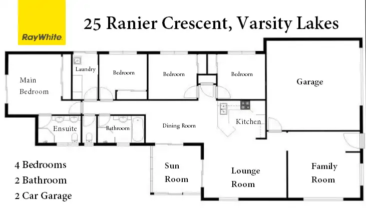Floorplan of Homely house listing, 25 Ranier Crescent, Varsity Lakes QLD 4227