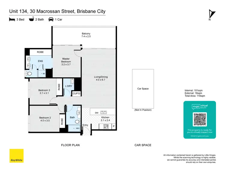 Floorplan of Homely apartment listing, 134/30 Macrossan Street, Brisbane City QLD 4000