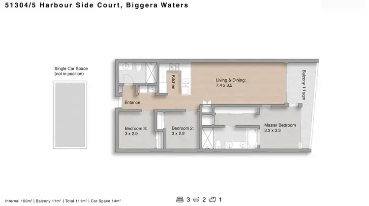 Floorplan of Homely apartment listing, 51304/5 Harbour Side Court, Biggera Waters QLD 4216