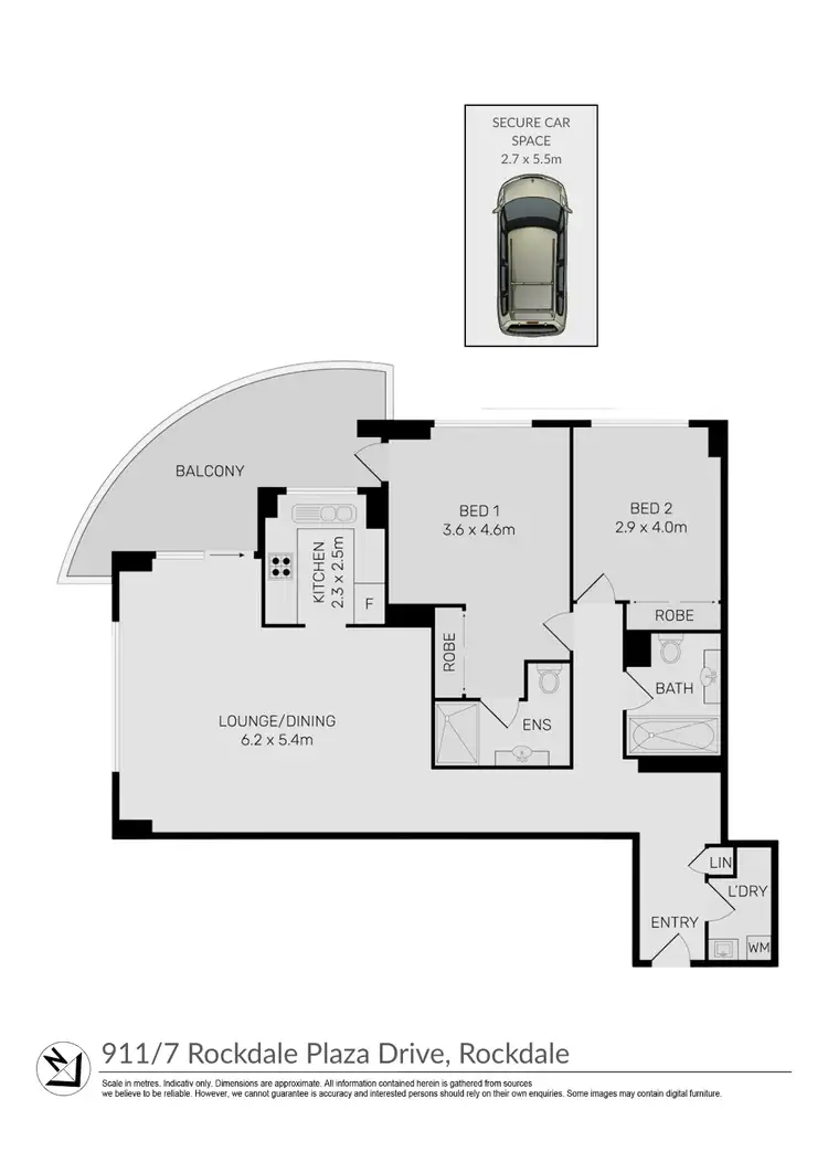 Floorplan of Homely apartment listing, 911/7 Rockdale Plaza Drive, Rockdale NSW 2216