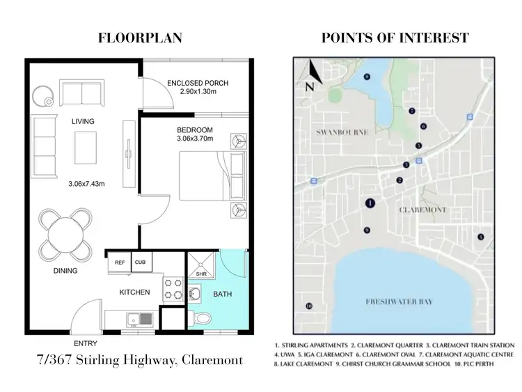 Floorplan of Homely apartment listing, 7/367 Stirling Highway, Claremont WA 6010