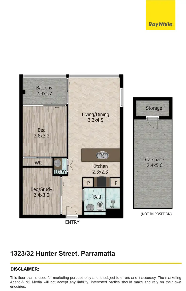 Floorplan of Homely apartment listing, 1323/32 Hunter Street (AKA 45 Macquarie St), Parramatta NSW 2150
