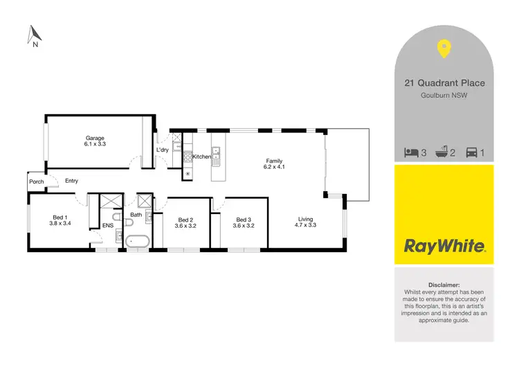 Floorplan of Homely semi-detached listing, 21 Quadrant Place, Goulburn NSW 2580