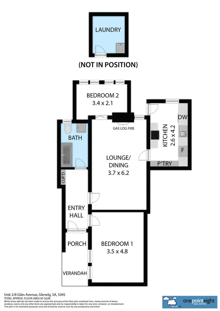 Floorplan of Homely apartment listing, 2/8 Giles Avenue, Glenelg SA 5045