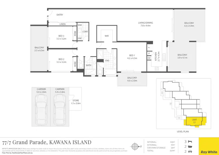Floorplan of Homely unit listing, 77/7 Grand Parade, Kawana Island QLD 4575