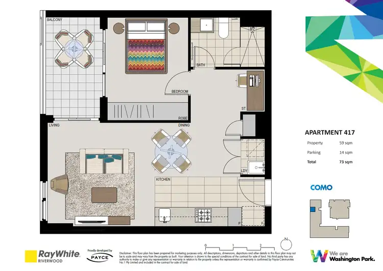 Floorplan of Homely apartment listing, 417/7 Washington Avenue, Riverwood NSW 2210