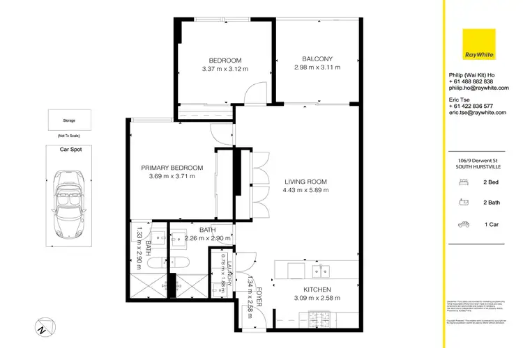 Floorplan of Homely apartment listing, 106/9 Derwent Street, South Hurstville NSW 2221