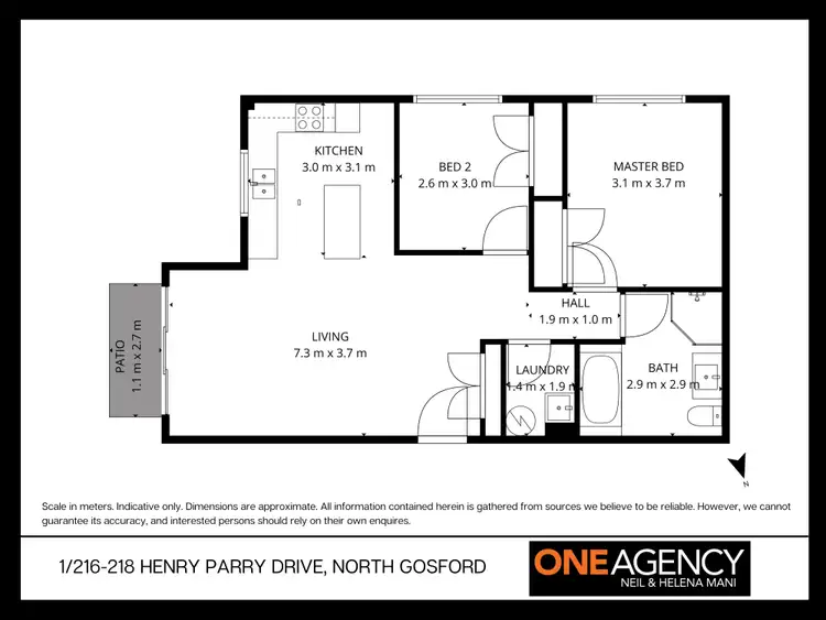 Floorplan of Homely unit listing, 1/216-218 Henry Parry Drive, North Gosford NSW 2250