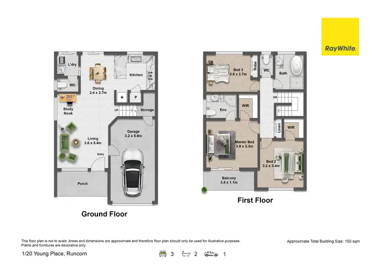 Floorplan of Homely townhouse listing, 1/20 Young Place, Runcorn QLD 4113