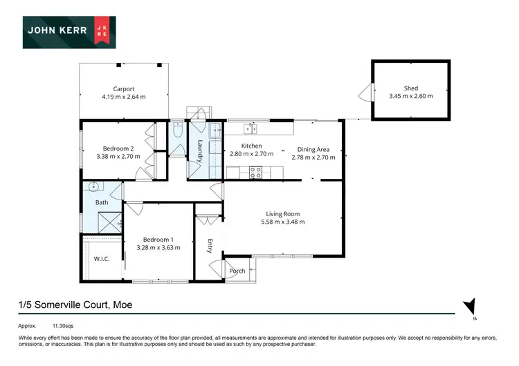 Floorplan of Homely unit listing, 1/5 Somerville Court, Moe VIC 3825